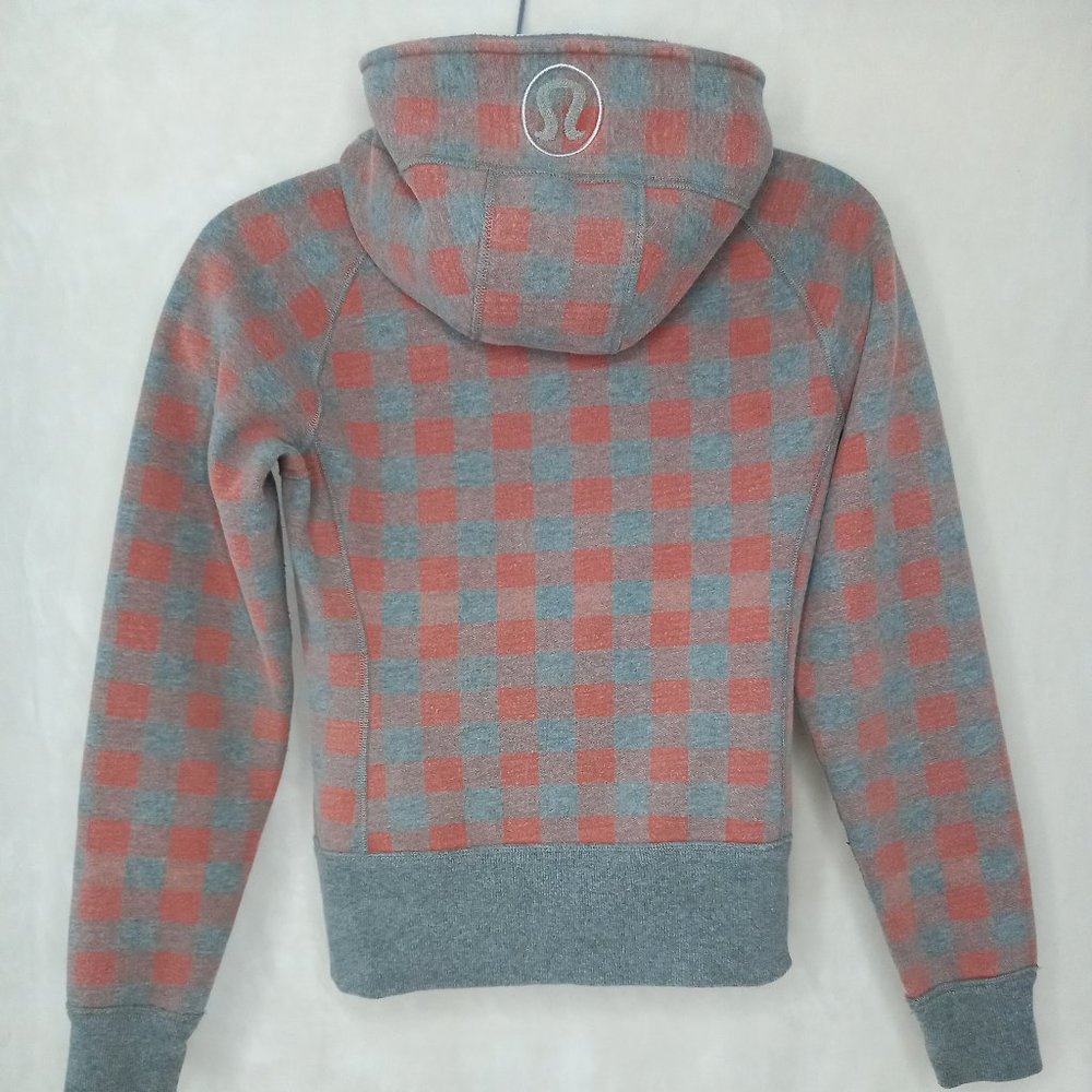 COPY - Lululemon Checker Orange Gray Zip Scuba Hoodie Sweatshirt (L)